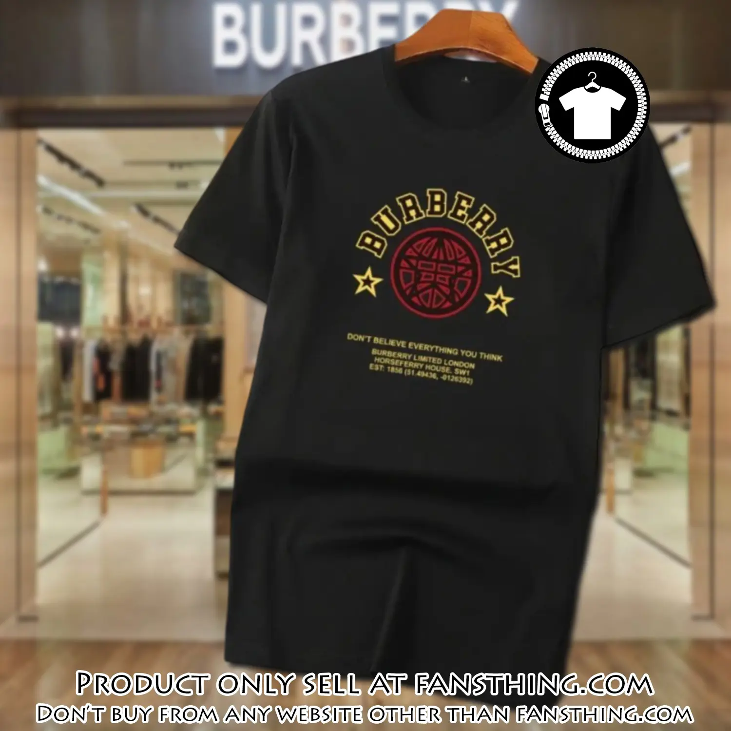 Burberry new black luxury brand unisex tshirt outfit for men women fst5836667